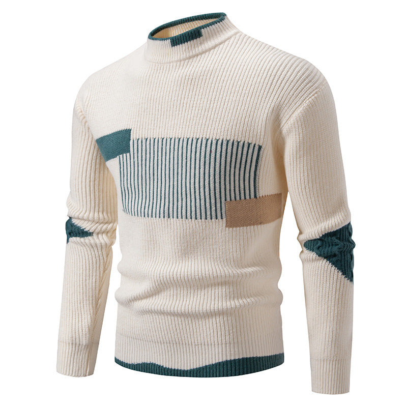 Men's Multicolor Woven Cotton Velvet Sweater
