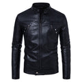 Men's Leather Coat Casual Stand-up Collar Jacket