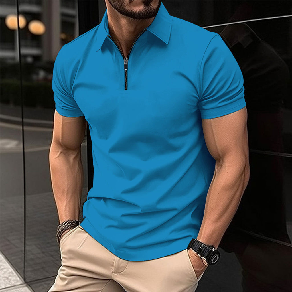 Summer Zipper Solid Color Men's shirt