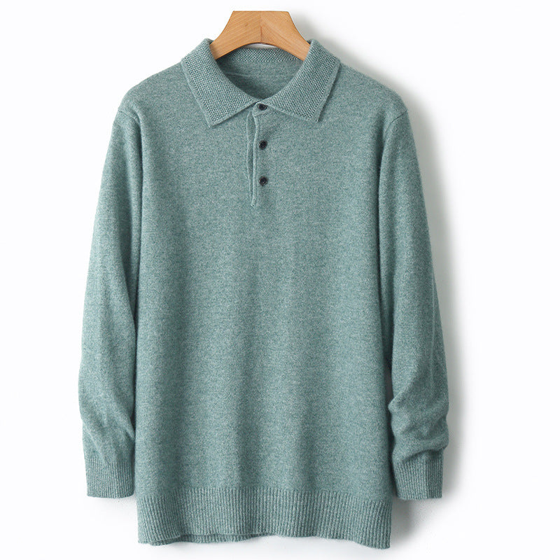Men's Woolen Polo Collar Sweater