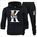 Men's Sweater KING QUEEN Loose Casual Hooded Printed Couple Suit