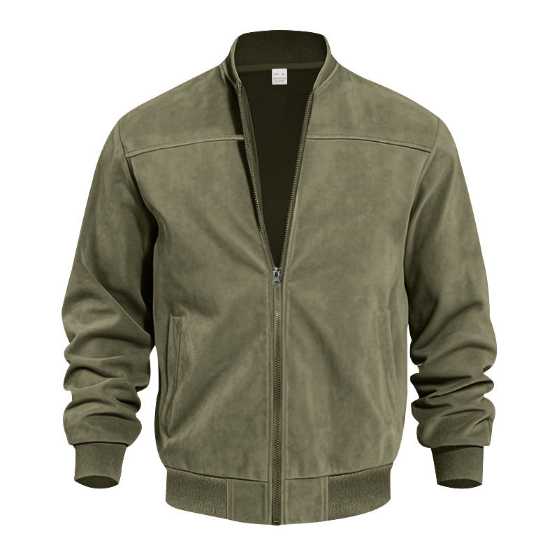 Men's Casual Plus Size Suede Zipper Men's Jacket