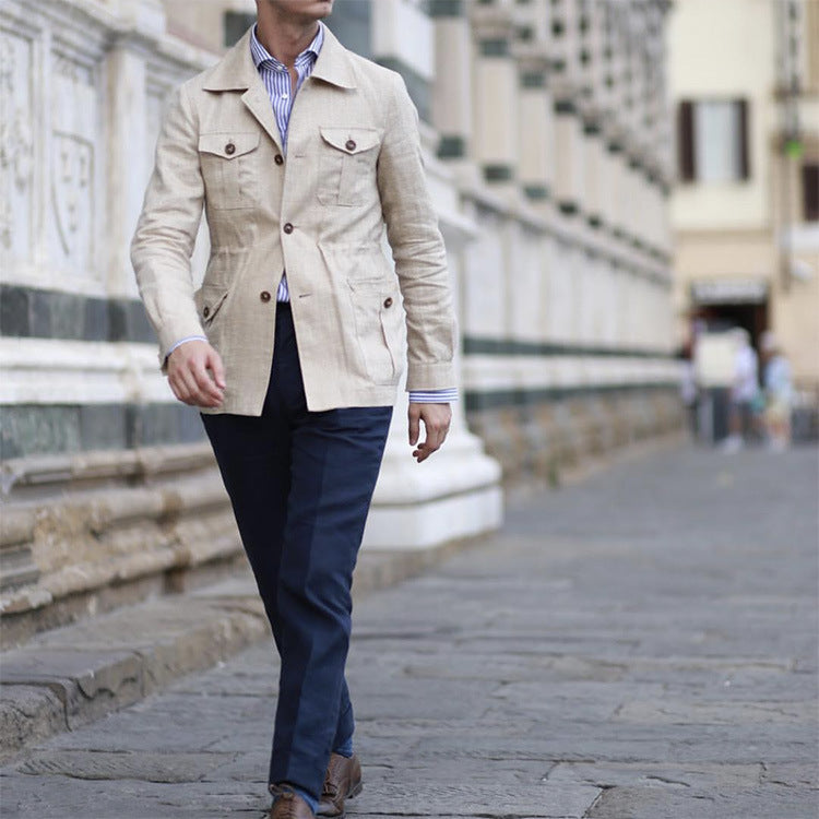 Linen Jacket British Retro Gentry
