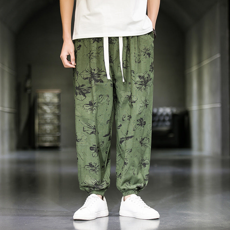 Mens Breathable Casual Wide Leg Pants