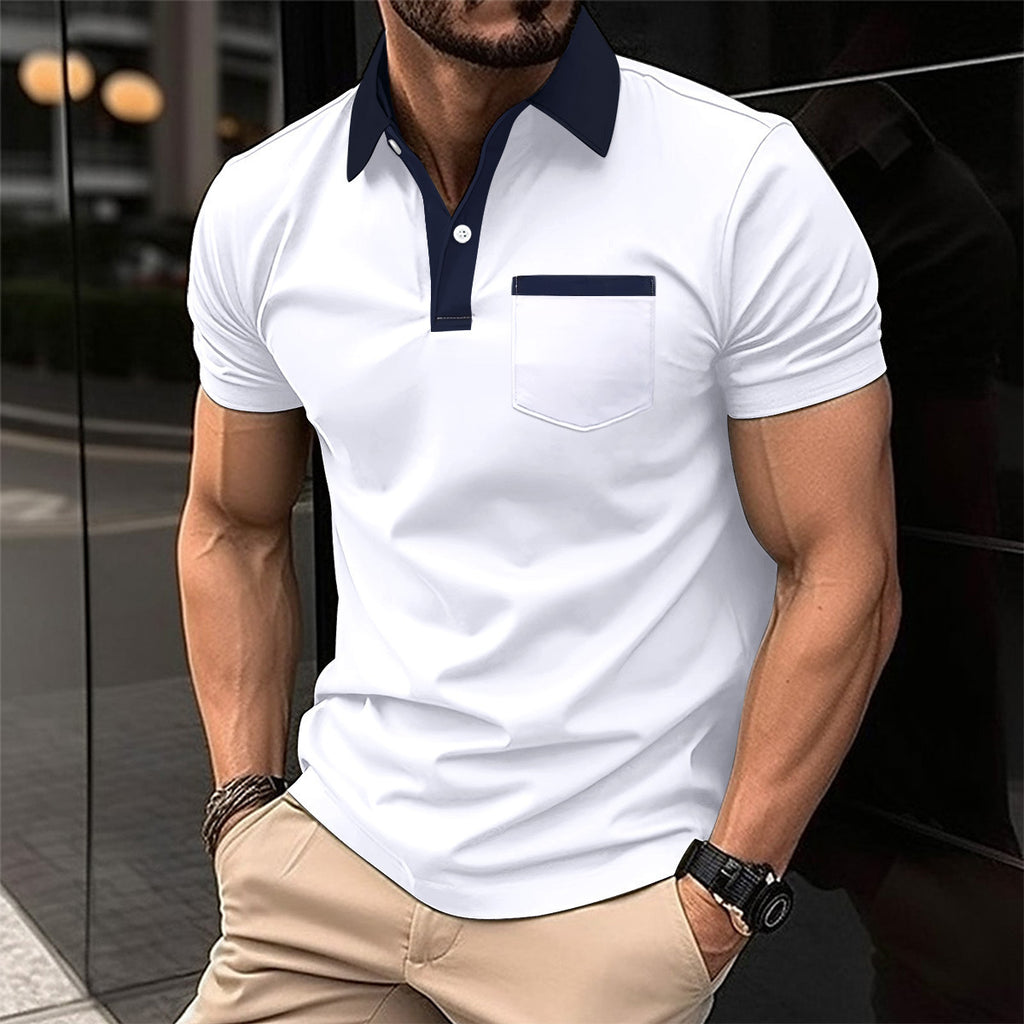 Slim Pocket Short-sleeved Polo Shirt