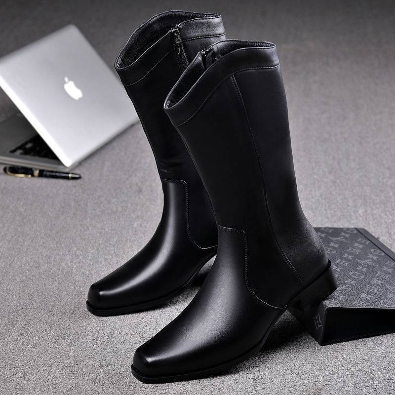Men's Pointed Toe Business High-top Leather Boots