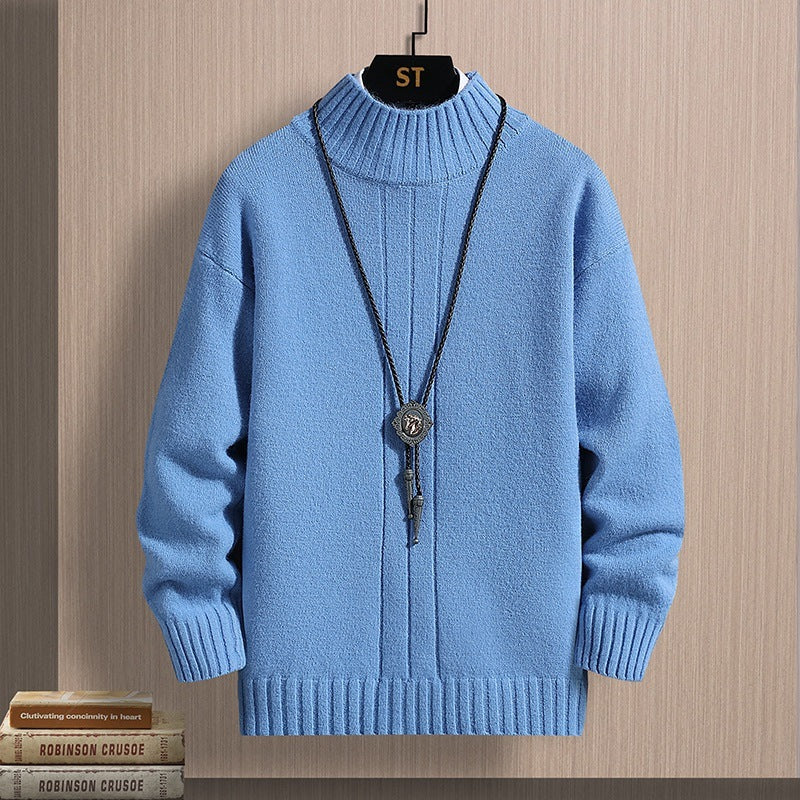 Autumn Middle-collar Long Sleeve Jacquard Pullover sweater