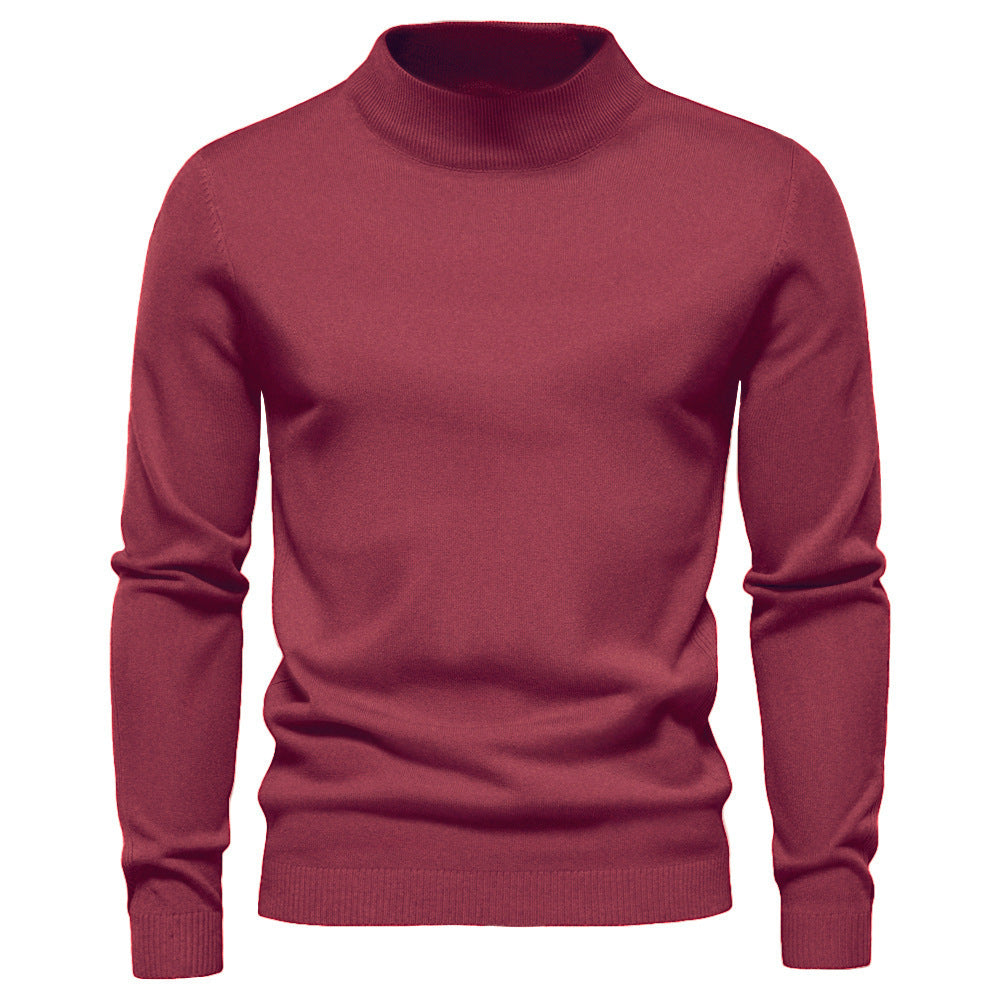 Mid-collar Slim Fit Men's Sweater