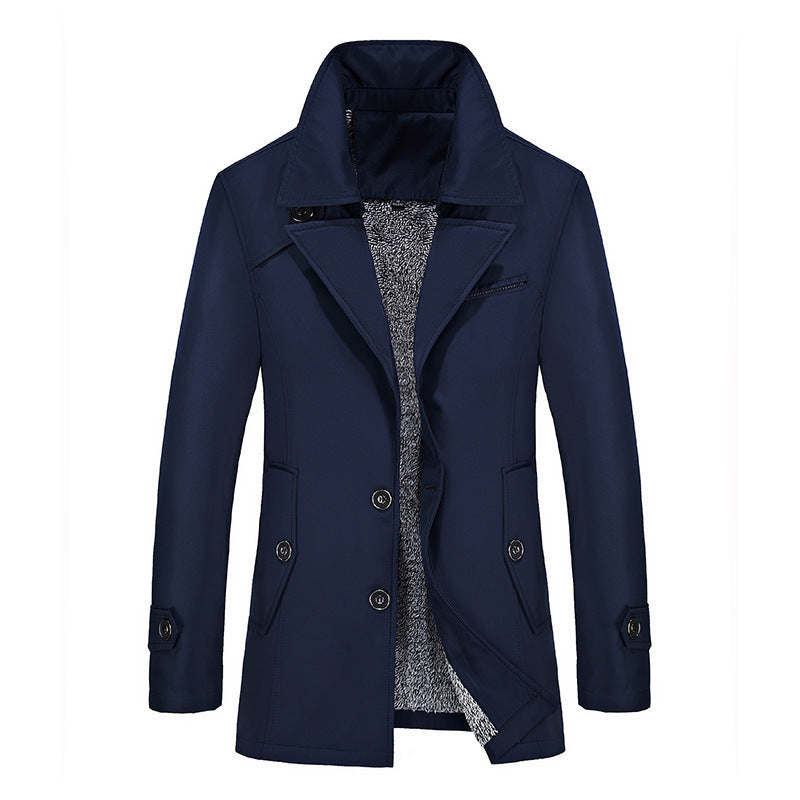 Men's Windbreaker Mid-length trench coat