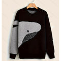 Cartoon Whale Round Neck Couple Casual Loose All-matching Pullover Sweater