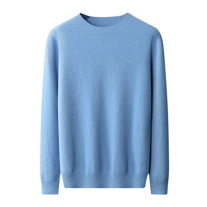 Men's Round Neck Basic Inner Match Thin Middle-aged And Elderly Bottoming Sweater