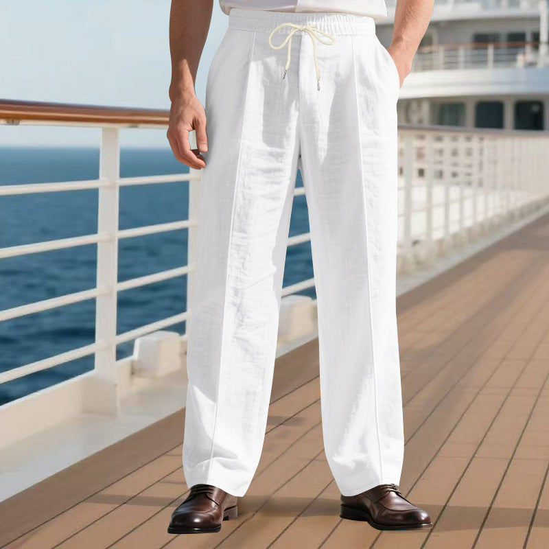Loose Breathable Linen Leisure Men's Beach Pants