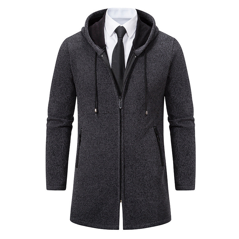 Men's Chenille Hooded Cardigan Sweater