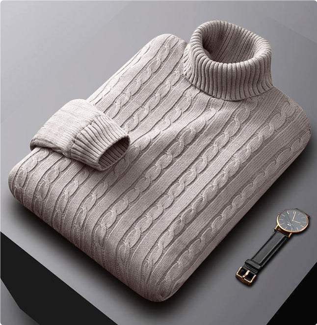 Men's Turtleneck Fleece-lined Thickened Sweater