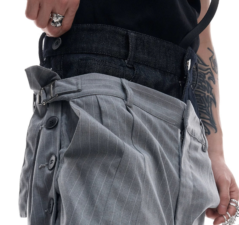 Denim Stitching Design Suit