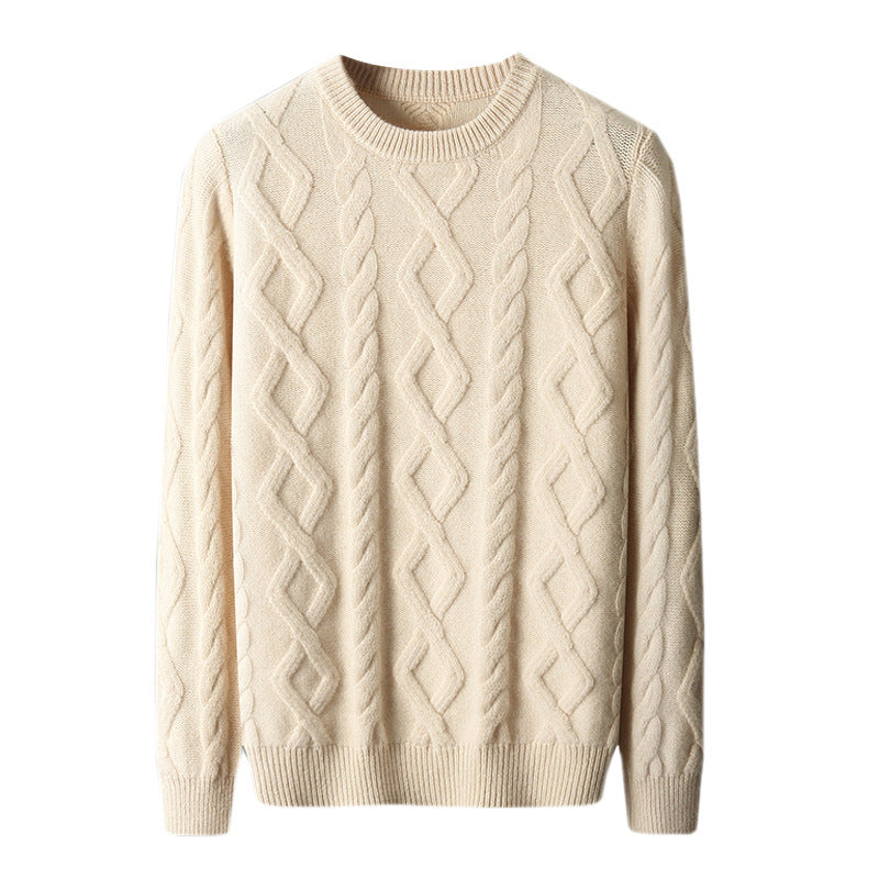 Men's Thickened Round Neck Sweater Pullover Knitting Bottoming Sweater