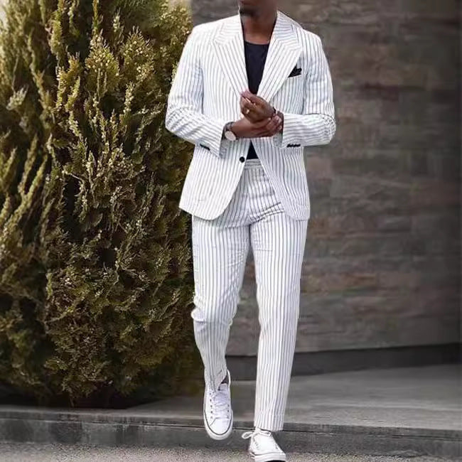 American Light Luxury Business Casual Striped Suit
