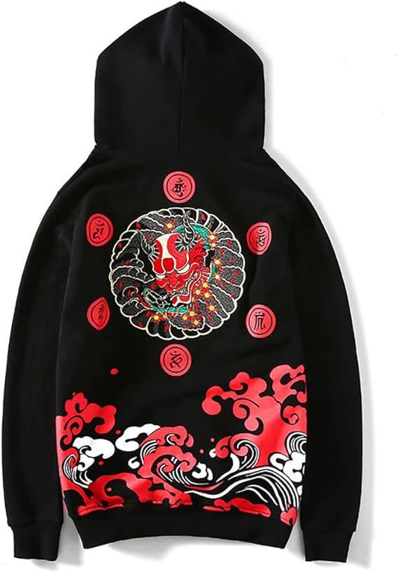 Men's Dragon Printed Heavy Pattern Hoodie