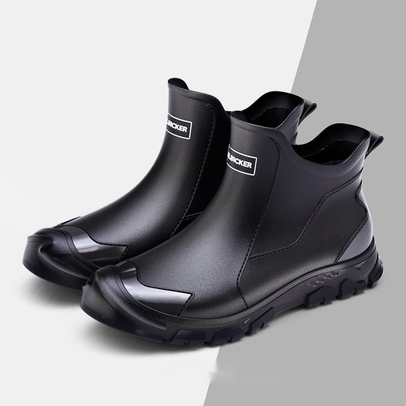 Non-slip Flat Short Rubber Boots Men