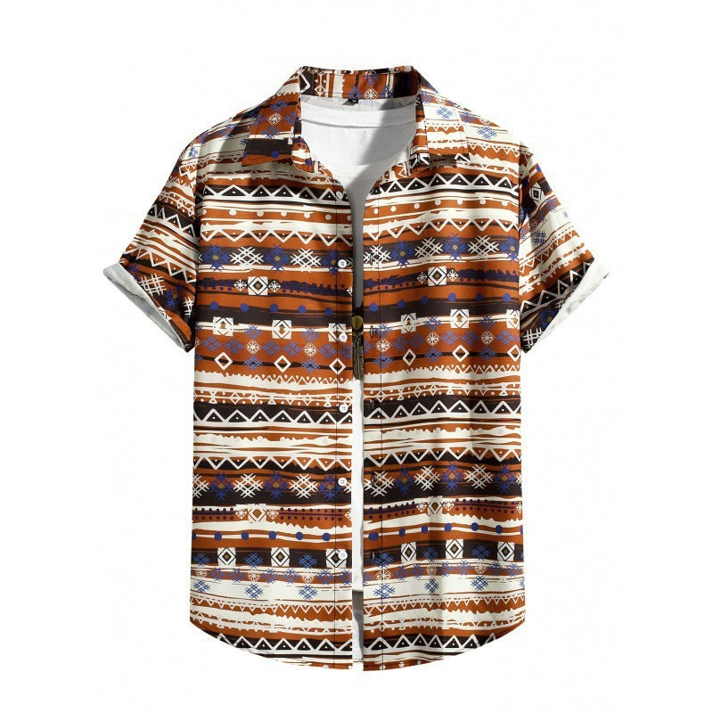 Men's Casual Short Sleeve Loose Beach Shirt