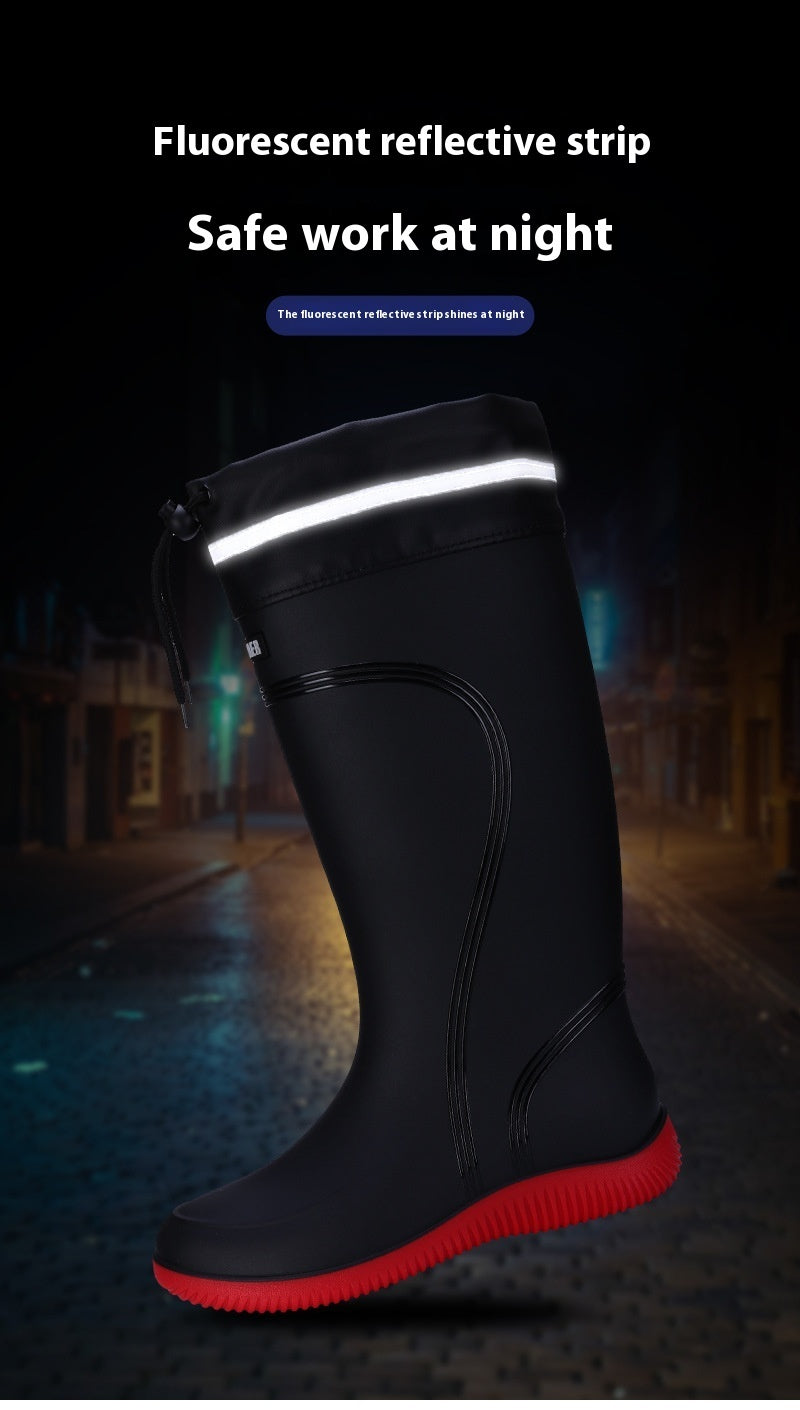Outerwear High Non-slip Drawstring Rain Boots