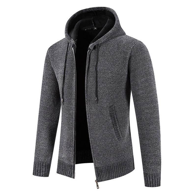 Velvet Sweater Zipper Cardigan Slim Jacket Coat