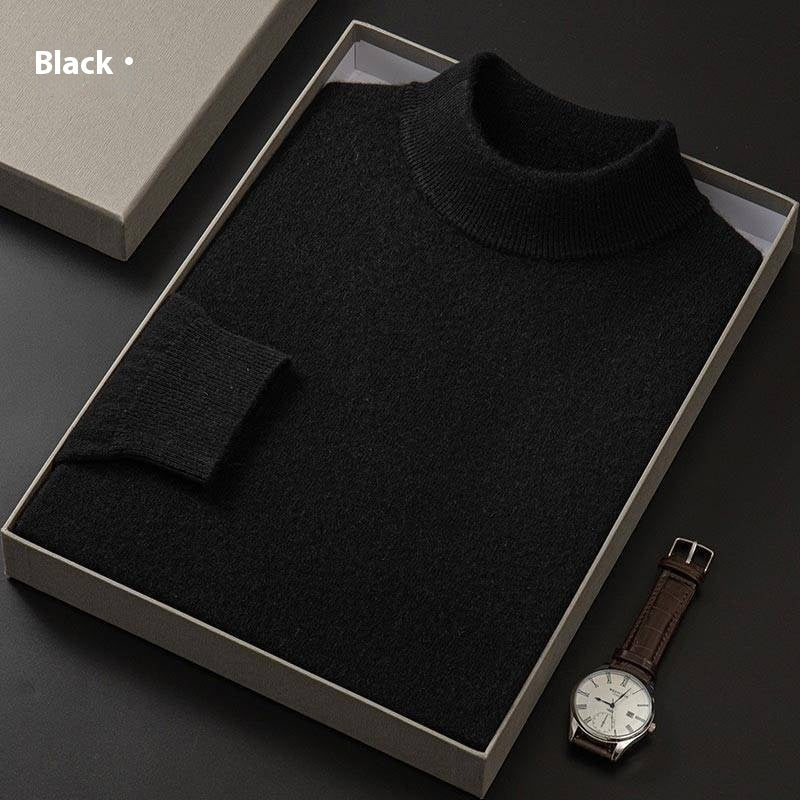 Men's Solid Color Casual Half Turtleneck Sweater