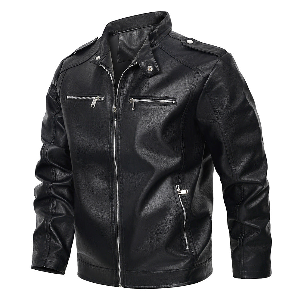 Stand Collar Motorcycle Men's Jacket