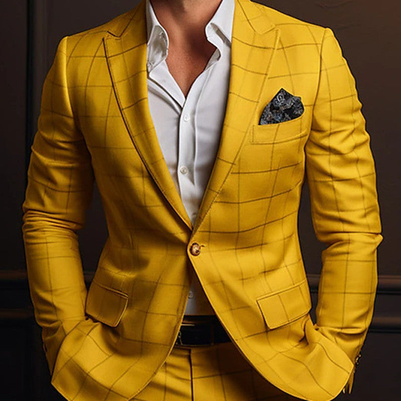 Men's Casual Slim Spring Striped Suit Jacket