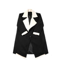 Large Lapel Mix And Match Bandage Dress Two-piece Suit Coat