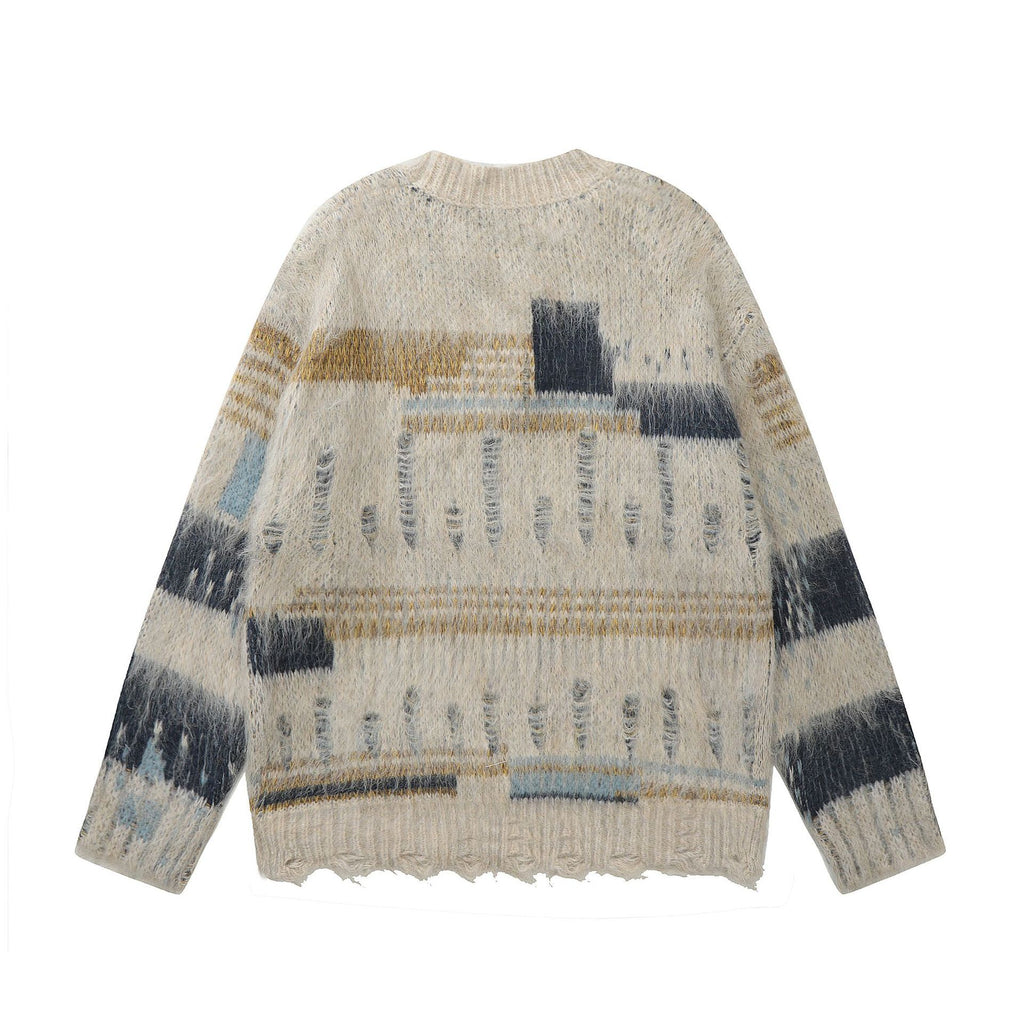 Retro Lazy Style Striped Sweater