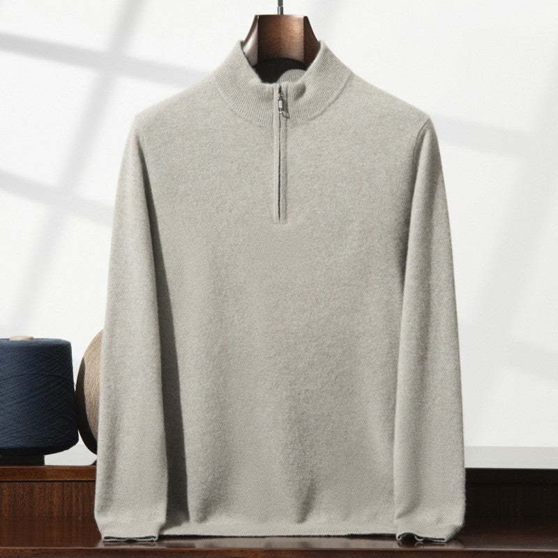 Men's Cashmere Sweater Zip-up Turtleneck Young And Middle-aged sweater