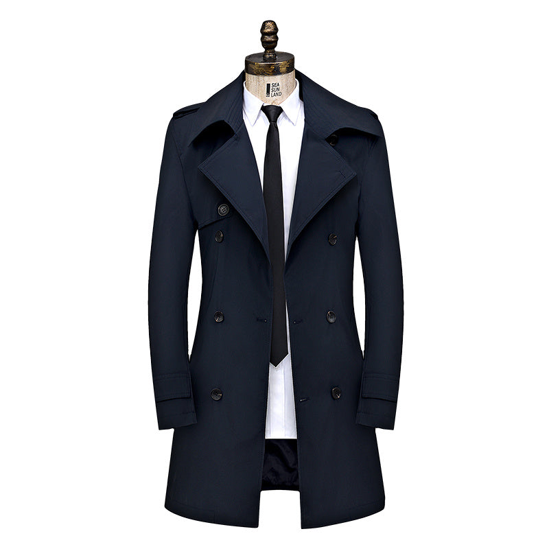 Men's Business Casual Mid-length Cloak Overcoat