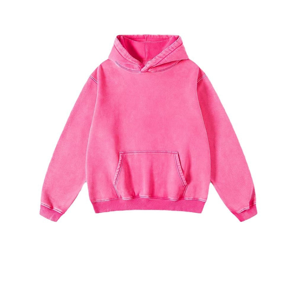 Heavy Fleece-lined Thickened Retro Washed hoodie