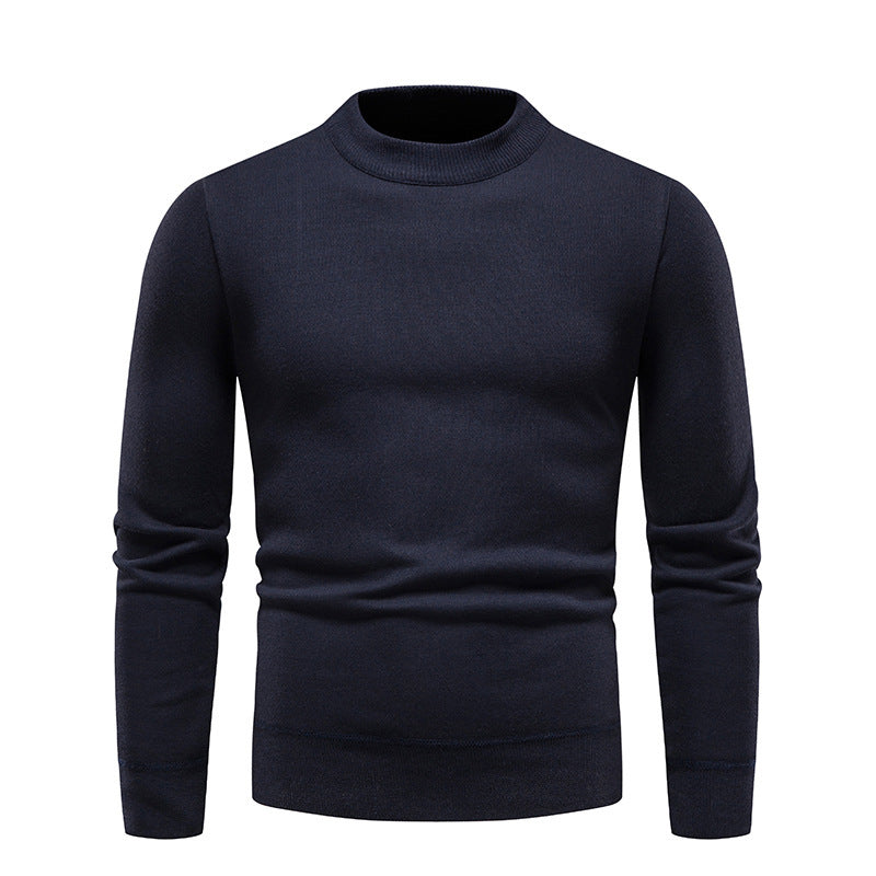 Men's Fleece-lined Thick Round Neck Sweater