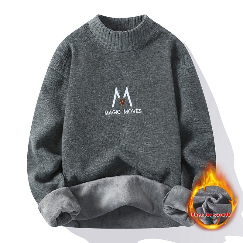 Men's Winter Fleece-lined Thickened sweater