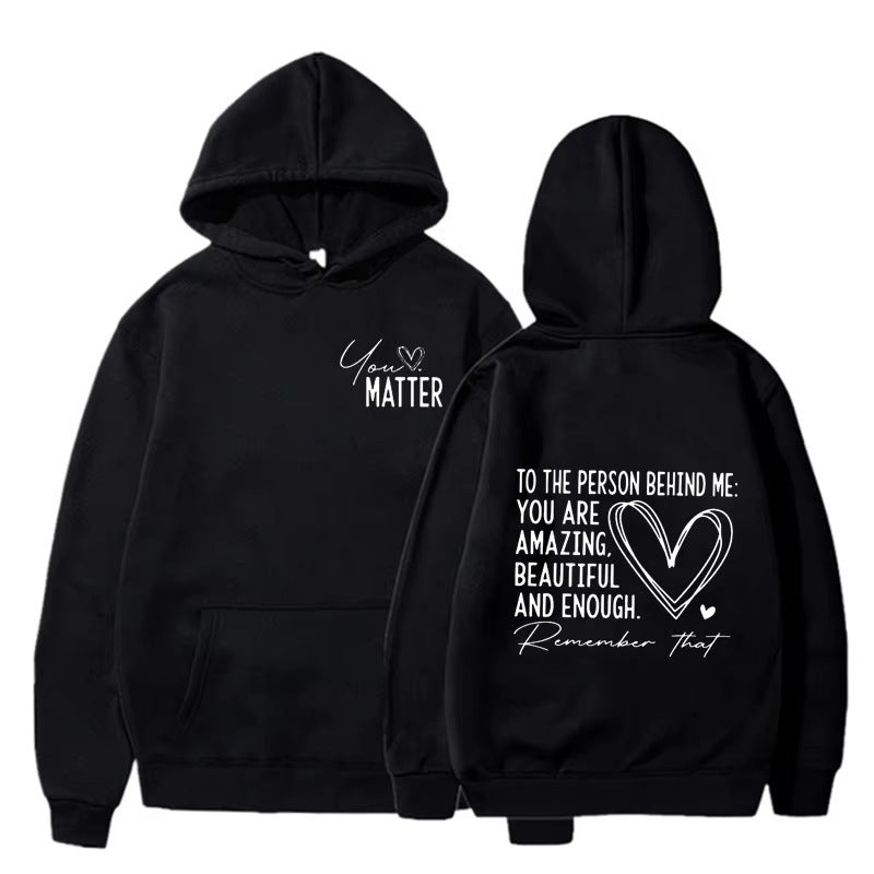 Spring And Autumn Casual Love Letter Loose Men's And Women's Hoodie