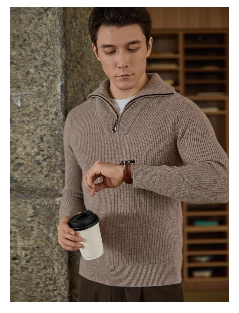 Half-height Zip Turtleneck Sweater