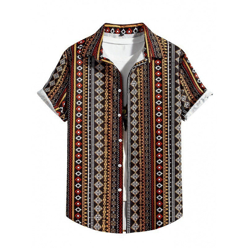 Men's Casual Short Sleeve Loose Beach Shirt