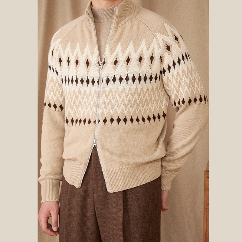 Wool Blend Ribbed Pattern Hemline sweater