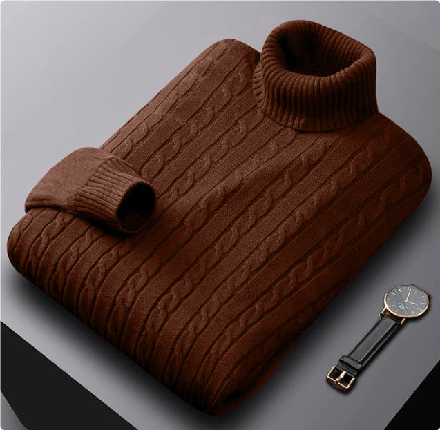 Men's Turtleneck Fleece-lined Thickened Sweater