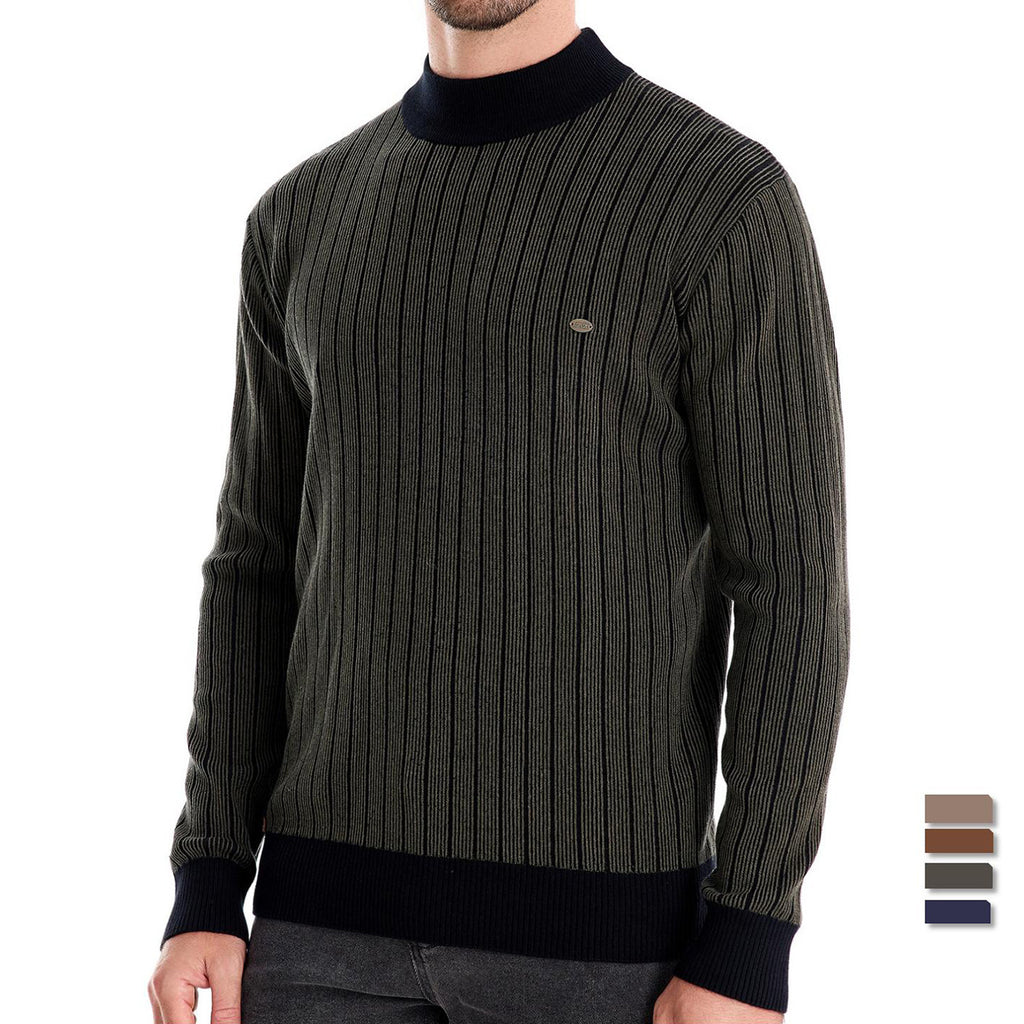 Half Turtleneck Slim Striped Men's Pullovers