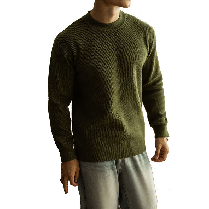 Jacquard Autumn And Winter Crew Neck Pullover Sweater Men
