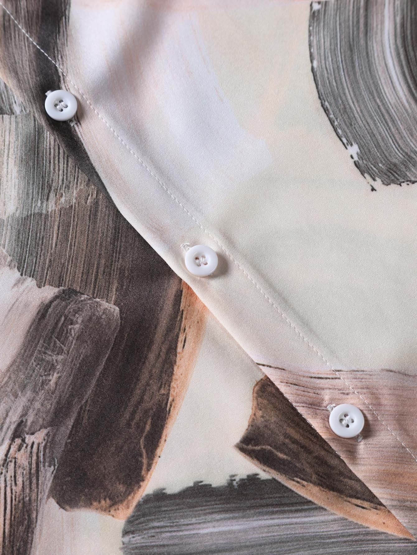 Plus Size Men's Casual Printing Short Sleeve shirt