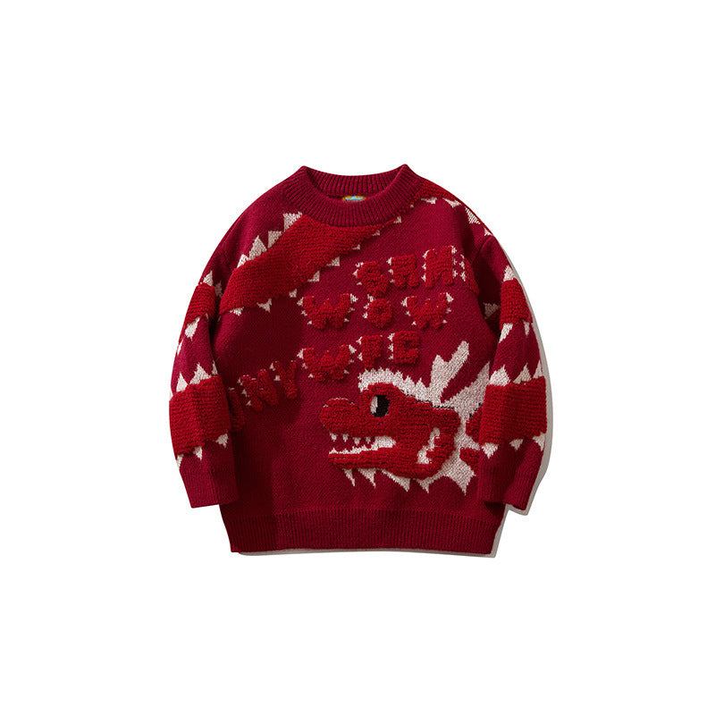 Cartoon Loose Round Neck Sweater