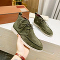 Men's Mid-top Flat Pumps Ankle Lace-up boots