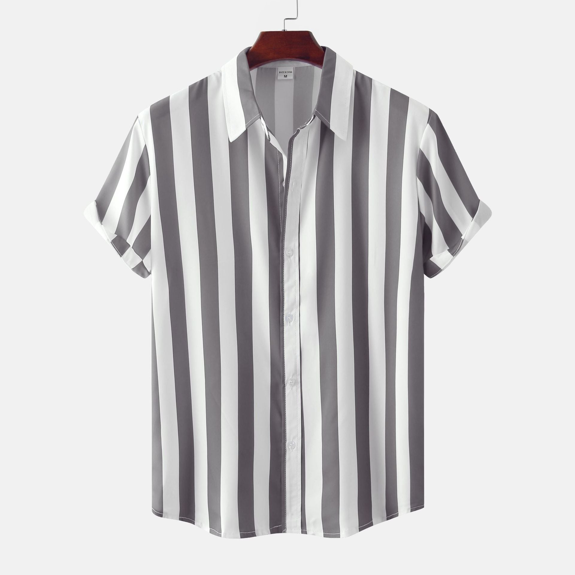 Men's striped Short Sleeve Loose Shirt