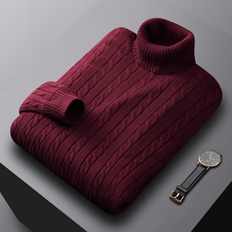 Men's Turtleneck Fleece-lined Thickened Sweater