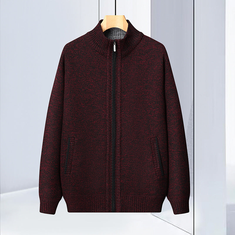 Stand Collar Sweater Coat For Men