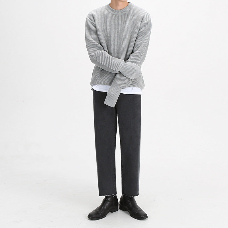 Loose Round Neck Knitted Coat